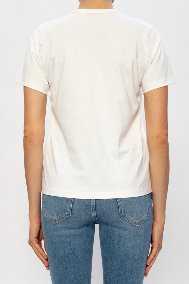 shirt with logo Alaïa - T - Pullover mit Kontrastdetail Nude